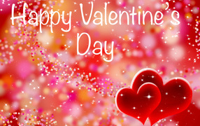 Открытка с сердечками на День Святого Валентина