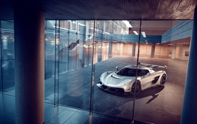 Koenigsegg Jesko car at the glass