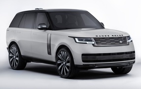 Silver Range Rover SV Lansdowne Edition 2023 on a white background