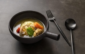 Sapporo soup with vegetables on the table