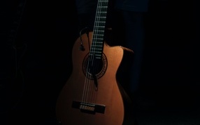 Guitar on a black background