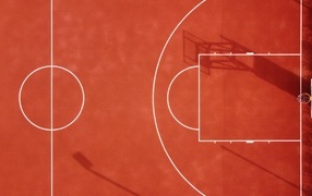 Вид сверху на баскетбольное поле