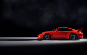 Red Porsche 911 GT3 car side view