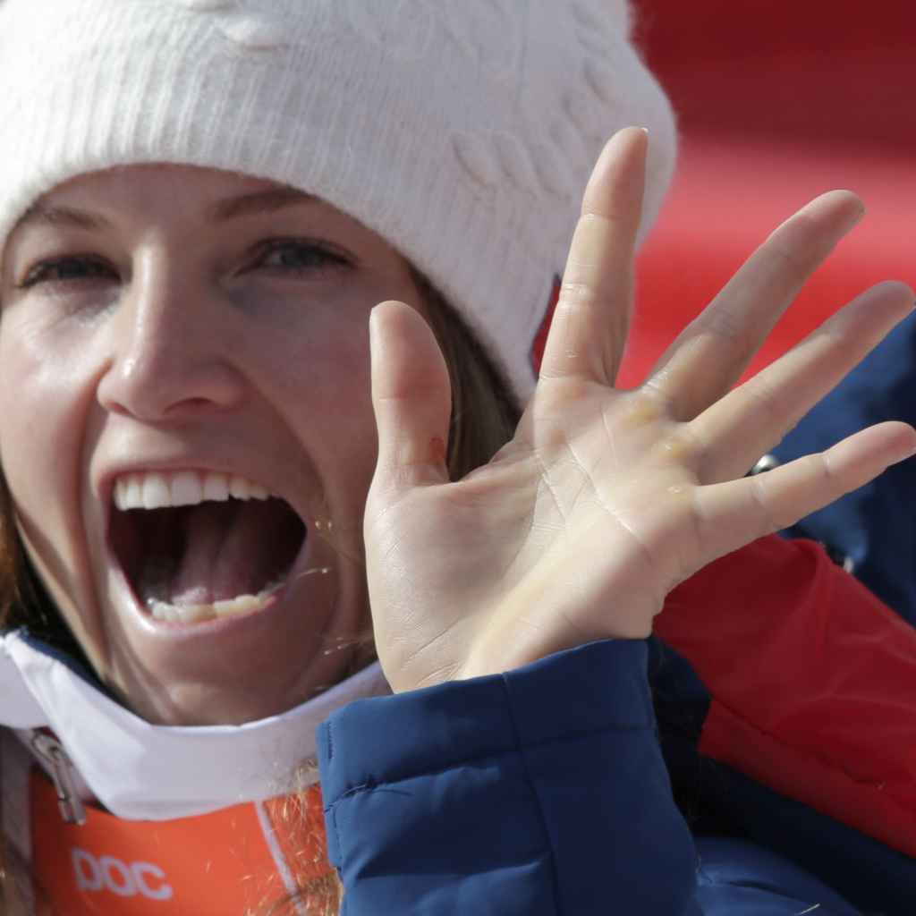 American skier Julia Mancuso, bronze medal winner