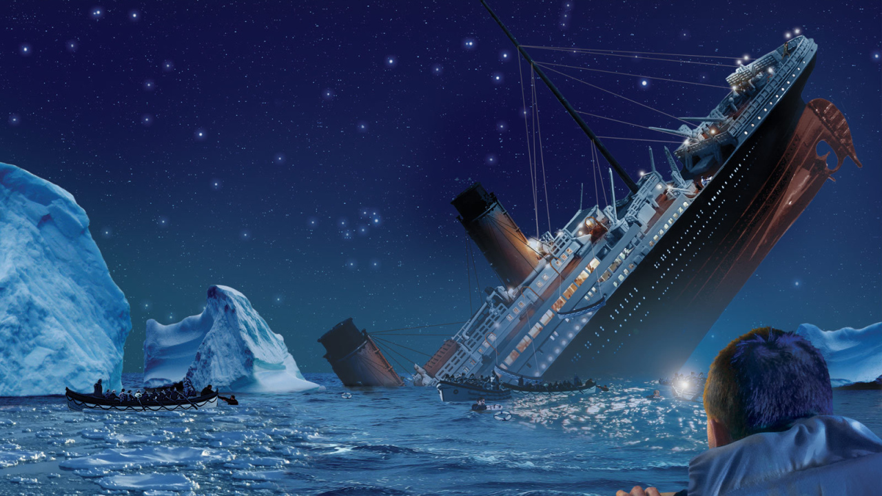 The drowning Titanic