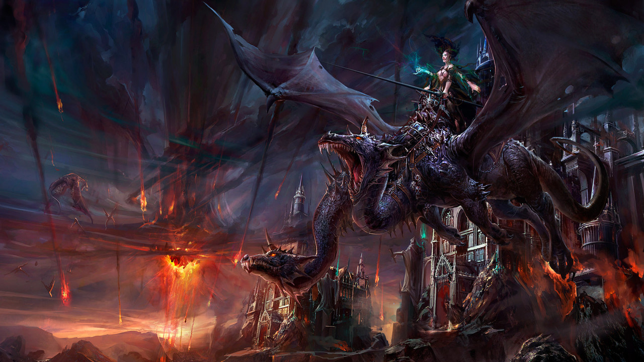 fantasy dragons panorama