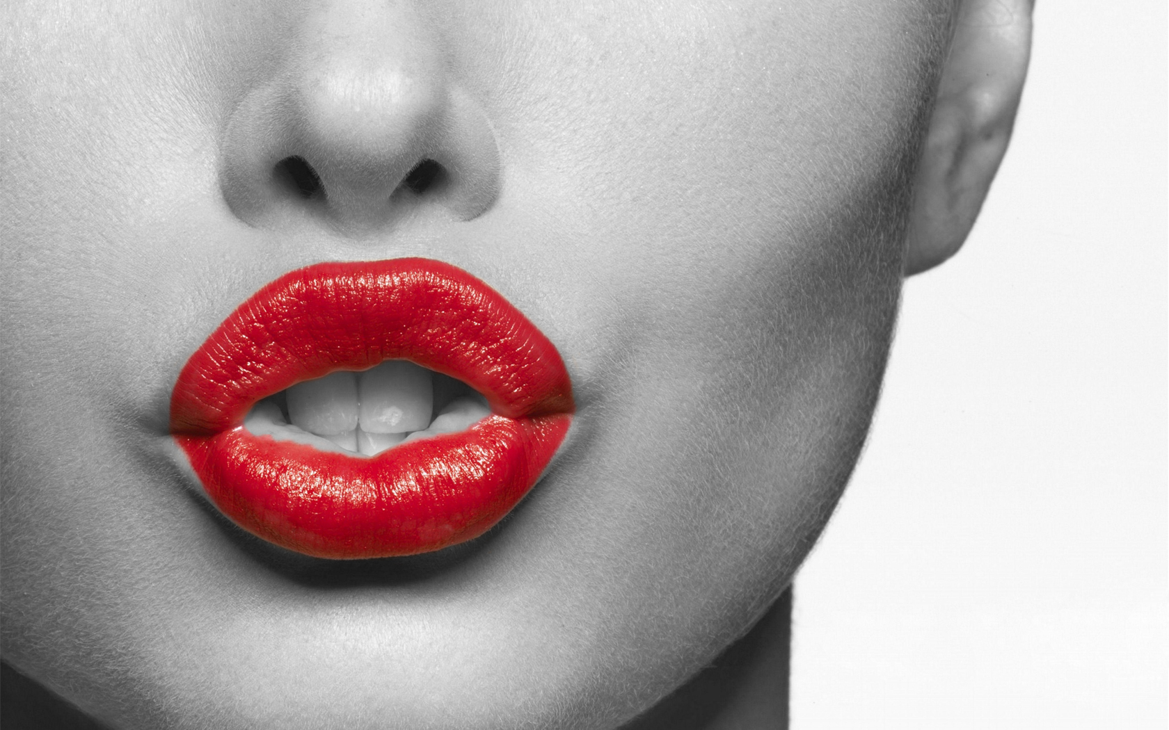 Red lipstick on lips wallpapers and images - wallpapers, pictures, photos