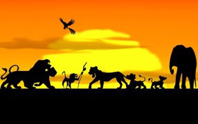 Silhouettes of animals cartoon