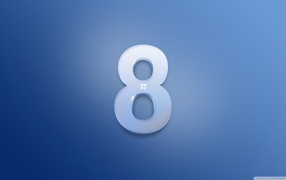 Windows 8 голубая тема с большим лого