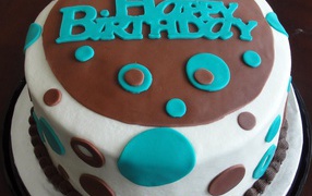 Teal and chocolate cake for birthday