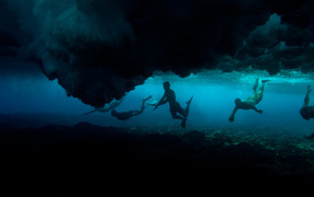 Underwater photography of divers