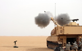 A shot from a howitzer