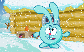 Snowfall in the cartoon Kikoriki