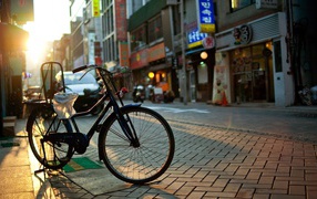 	   The bike on the Korean street