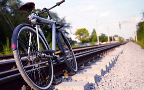 Bicycle near the railroad