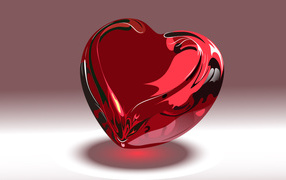 Стеклянное сердце на День Святого Валентина 14 февраля