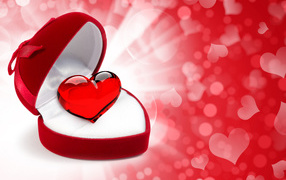 Сердце в коробке на День Святого Валентина 14 февраля