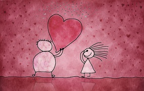 Сердце в подарок на День Святого Валентина 14 февраля