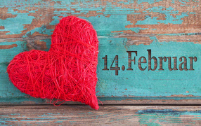 Вязаное сердце на День Влюбленных 14 февраля