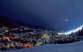 Ночь на горнолыжном курорте Шладминг, Австрия