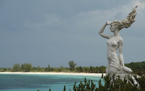 Statue on the coast in the resort of Cayo Ensenachos, Cuba