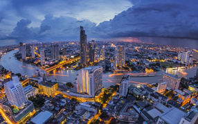 Панорама города в Бангкоке, Таиланд