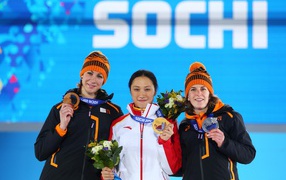 Голландская конькобежка Маргот Бур на олимпиаде в Сочи