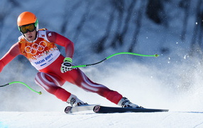 Обладатель серебряной медали в дисциплине горные лыжи Ивица Костелич из Хорватии