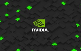 Nvidia logo in 3-D