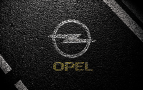 Opel symbol on asphalt