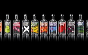 The range of flavors of Absolut Vodka
