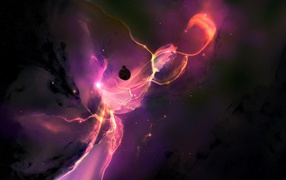 Splash of pink space plasma