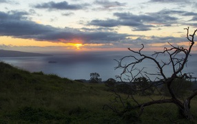 Закат над морем, Гавайи