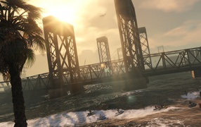 Bridge over the bay in the game Grand Theft Auto V