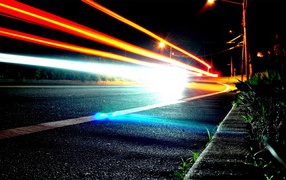 Traffic lights with long exposure