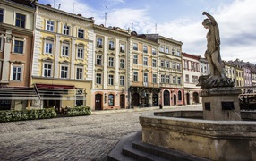 The central square of the city of Lviv Market
