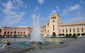 The fountain on the square of the city of Yerevan