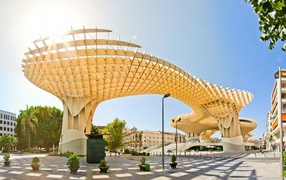 Unusual building Metropol Parasol, Sevilla. Spain