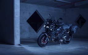 Motorcycle Yamaha MT-10 in the garage