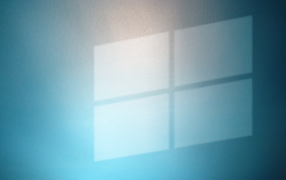 Window of the operating system on a blue background