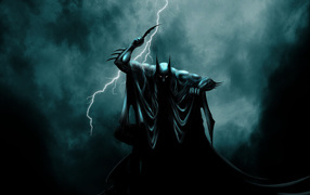 Dark Knight with lightning, drawing