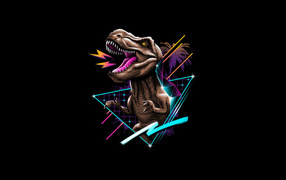 Tyrannosaurus Rex on a black background
