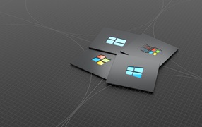 Windows 10 squares on gray background
