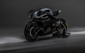 Black ARC Vector 2021 motorcycle on gray background
