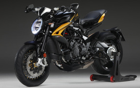 Black Agusta Dragster 800 RR SCS 2020 motorcycle on a gray background
