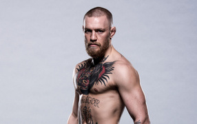 Irish fighter Conor McGregor with body tattoos