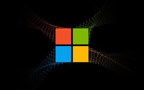 Multicolored Windows icon on black background