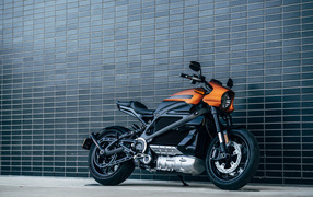 Harley-Davidson LiveWire Electric Motorcycle Near the Wall