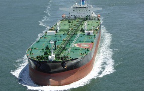 Large oil tanker at sea