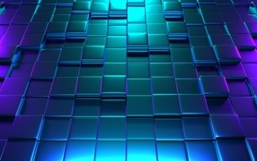 Голубые стальные 3д кубы